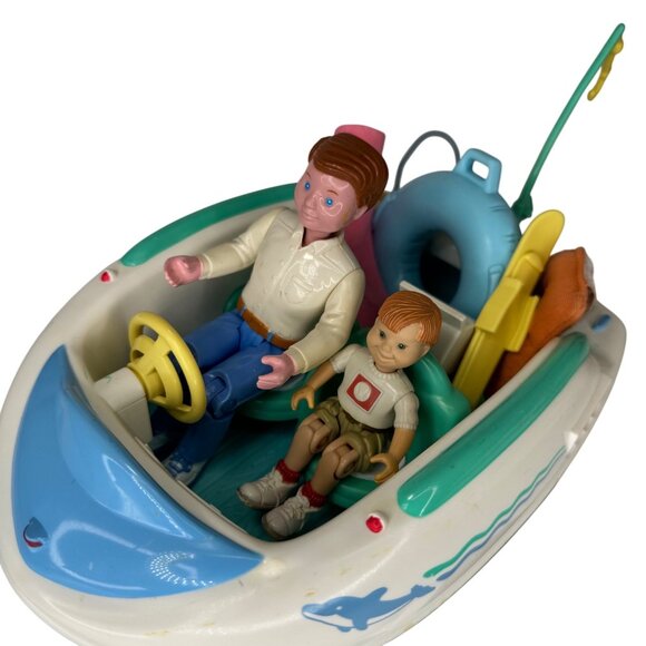 Fisher-Price 1997 Plastic Toy Speed Boat Playset Accessories & Figures Vintage - Picture 5 of 16